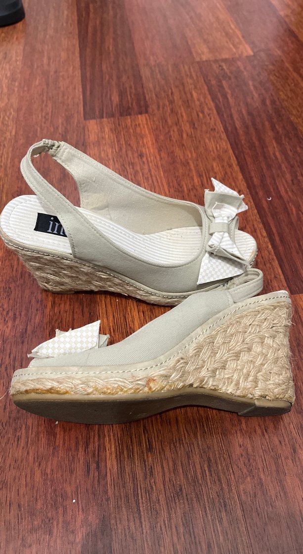 Kadın Bej Hasır Dolgu Topuklu Espadril - Görsel 2