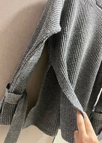 ADL Kollları Bağlamalaı Gri Örgü Triko - Görsel 6