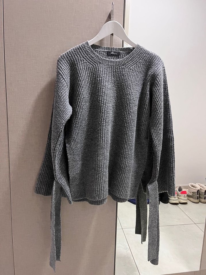 ADL Kollları Bağlamalaı Gri Örgü Triko - Görsel 2