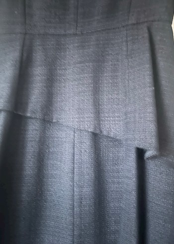 Siyah Drapeli Uzun Kadın Ofis Elbisesi - Görsel 4