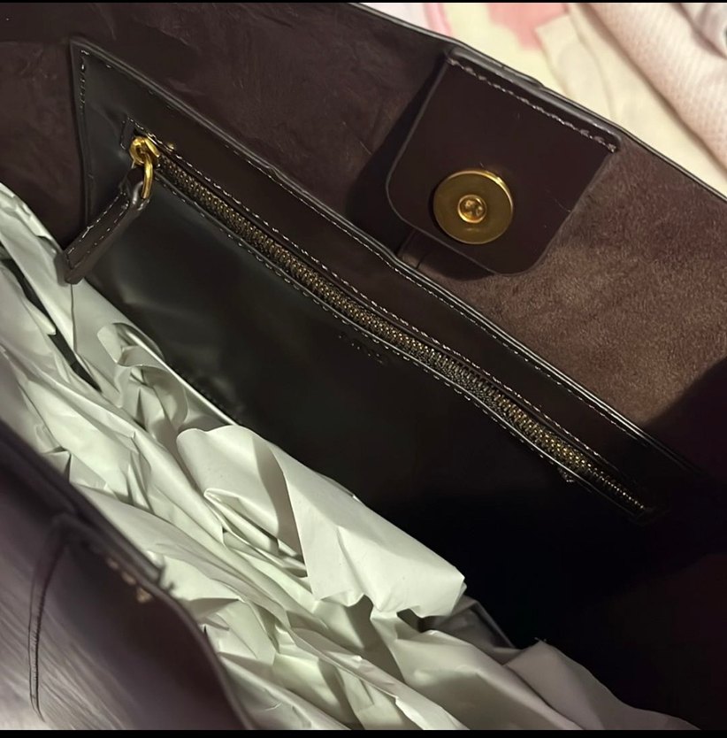 Mango parlak apreli çanta - Görsel 5