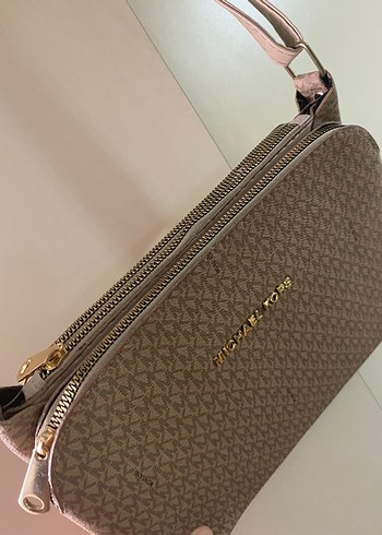 Michael Kors Bej Deri Omuz Çantası - Görsel 2