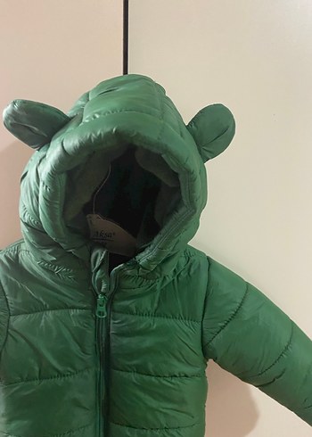 Koyu Yeşil Erkek Çocuk Kapüşonlu Mont - Görsel 3