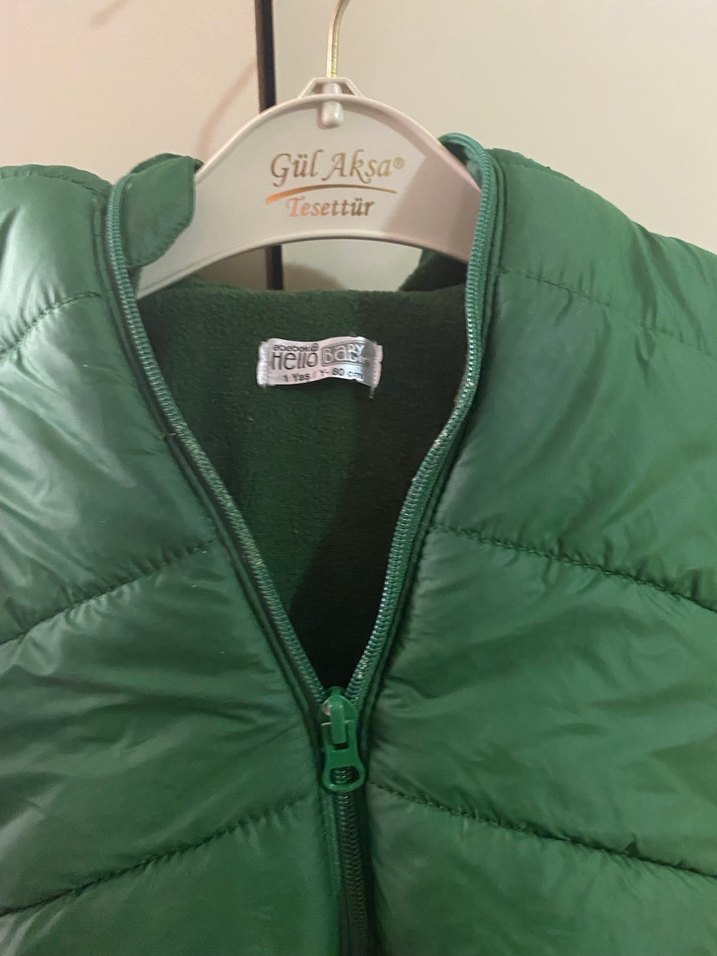 Koyu Yeşil Erkek Çocuk Kapüşonlu Mont - Görsel 2