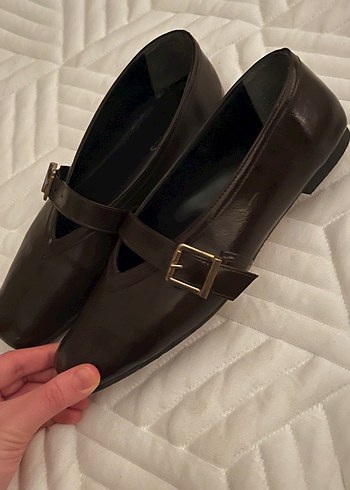 Tokalı Siyah Kadın Topuklu Babet - Görsel 2