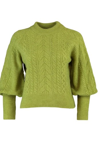 Yeşil Bohem Tarz Khaki Boğazlı Örgü Kazak - Görsel 2