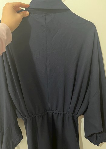 Lacivert tesettür elbise - Görsel 5