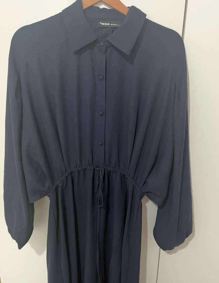 Lacivert tesettür elbise - Görsel 4