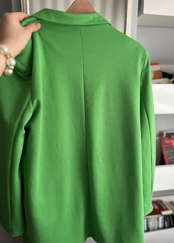Yeşil Uzun Kadın Blazer Ceket - Görsel 3