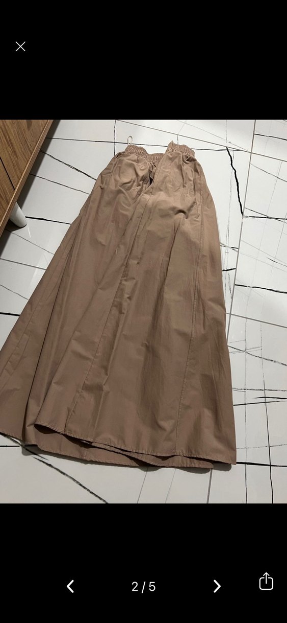 Bej Süet Kadın Uzun Etek - Görsel 2