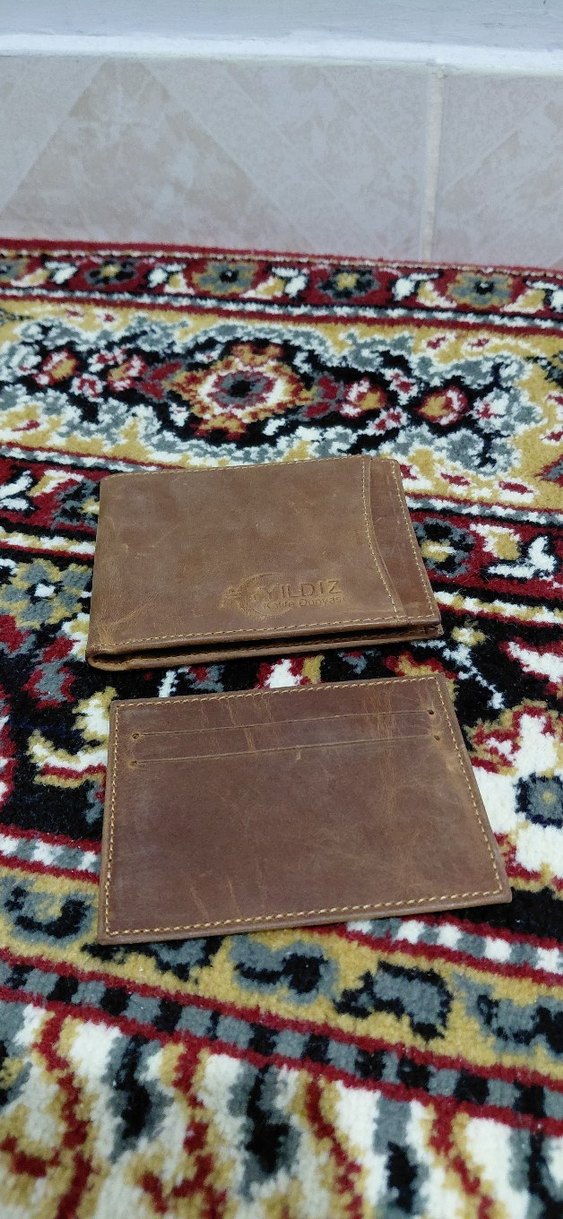 Kahverengi Hakiki Deri Erkek Cüzdanı - Vintage Stil - Görsel 2