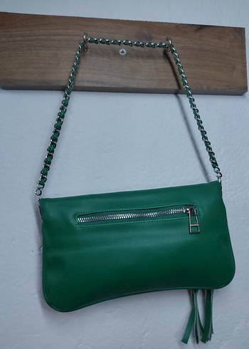 Zümrüt Yeşili Zincir Askılı Şık Omuz Çantası - Görsel 3