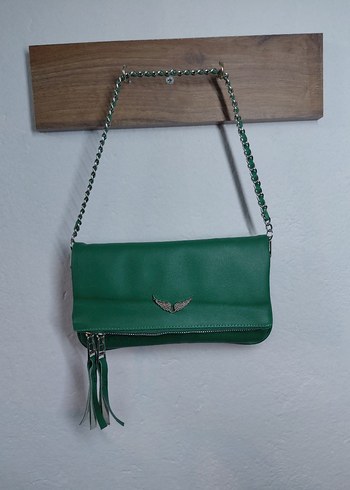 Zümrüt Yeşili Zincir Askılı Şık Omuz Çantası - Görsel 5