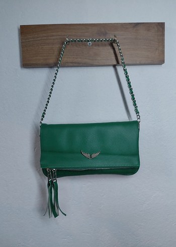 Zümrüt Yeşili Zincir Askılı Şık Omuz Çantası - Görsel 6