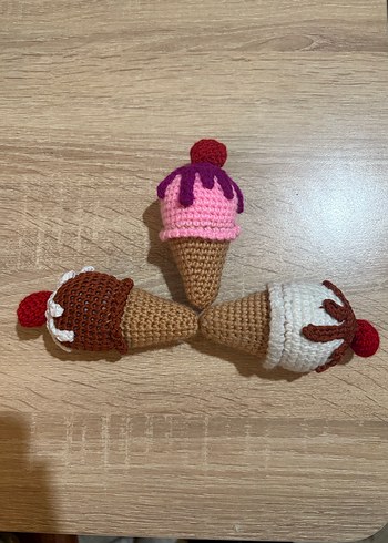 Renkli Nakışlı Amigurumi Dondurma - Görsel 2