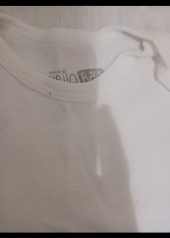 Düğmeli Beyaz Bebek Body, Kısa Kollu, Pamuklu - Görsel 3