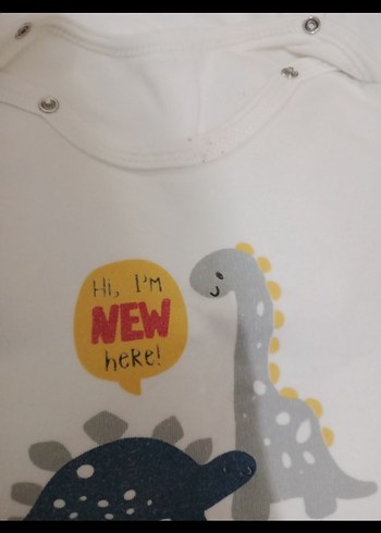 Düğmeli Beyaz Bebek Body, Kısa Kollu, Pamuklu - Görsel 2