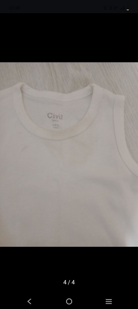 Düğmeli Beyaz Bebek Body, Kısa Kollu, Pamuklu - Görsel 4