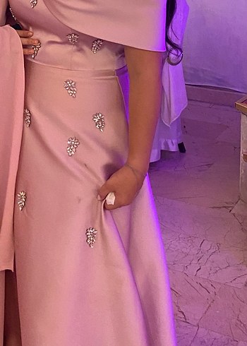 Pembe Payetli Uzun Abiye - Görsel 3