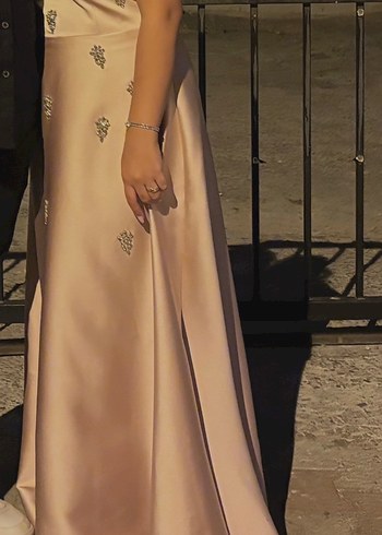 Pembe Payetli Uzun Abiye - Görsel 4