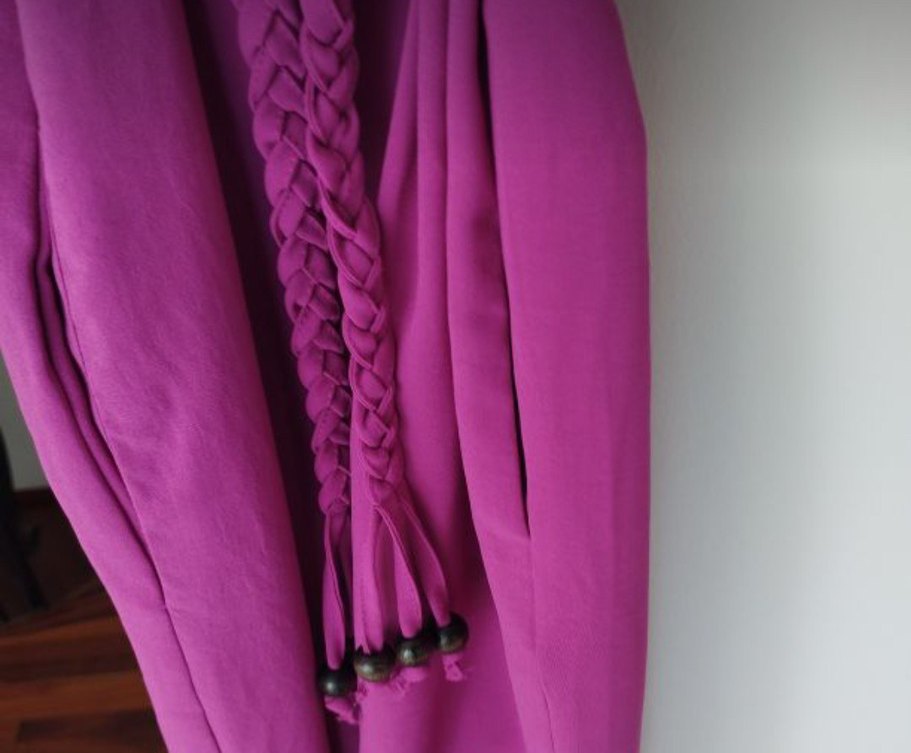 MANGO Kadın Mor Uzun V Yaka Tulum - Görsel 4