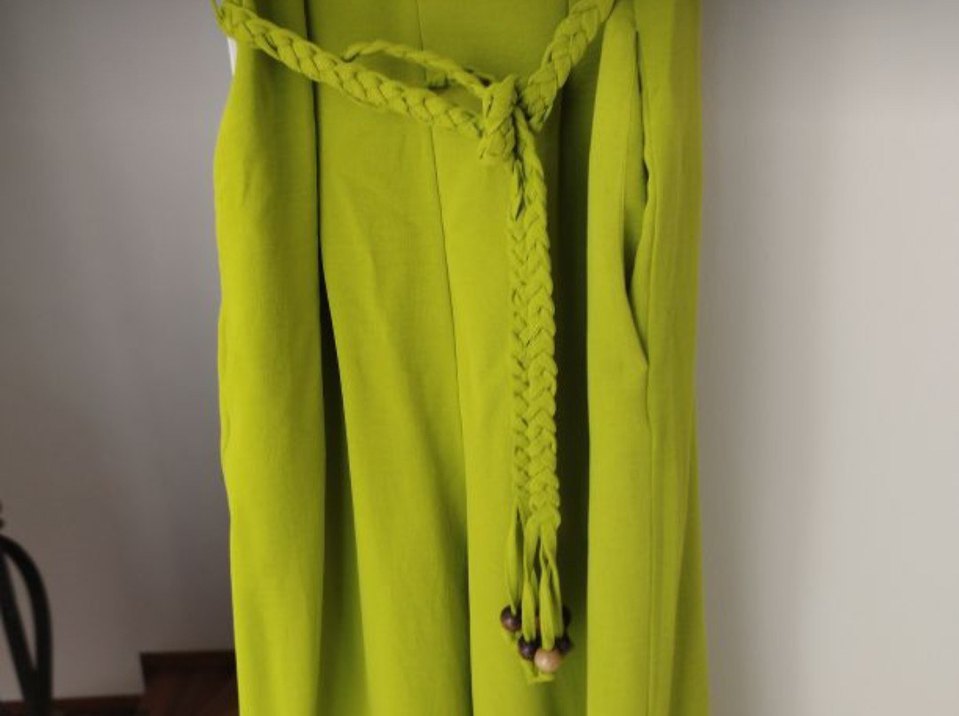 MANGO Kadın Yeşil Uzun Tulum Kemerli - Görsel 3