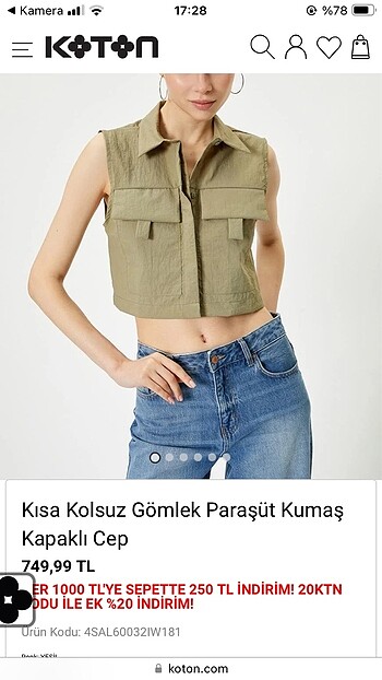 Kısa kolsuz gömlek paraşüt kumaş yelek