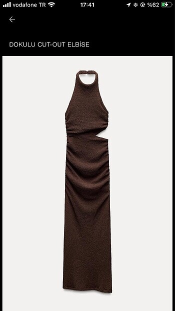 Zara cut out kahverengi elbise