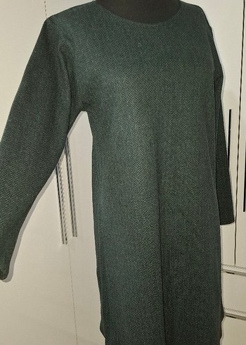 Yeşil Uzun Kollu Kadın Triko Elbise - Görsel 2