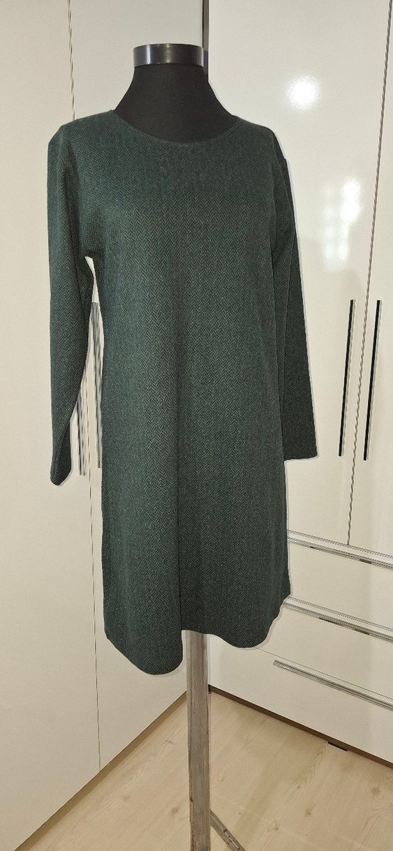 Yeşil Uzun Kollu Kadın Triko Elbise - Görsel 3