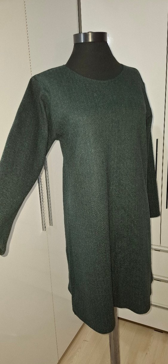 Yeşil Uzun Kollu Kadın Triko Elbise - Görsel 2