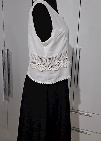 Dantel Detaylı Kiloş Etek Birleşik Elbise - Görsel 2