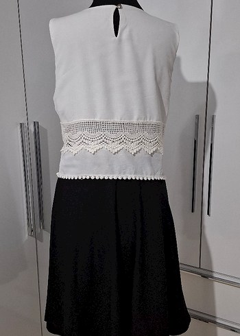 Dantel Detaylı Kiloş Etek Birleşik Elbise - Görsel 3