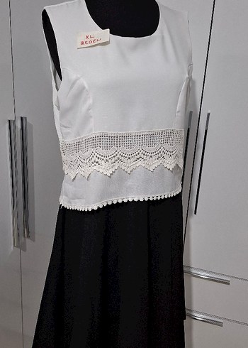 Dantel Detaylı Kiloş Etek Birleşik Elbise - Görsel 6