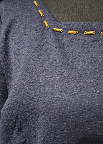 Lacivert Sade Elbise - Görsel 3