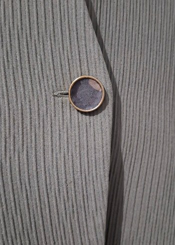 Düğmeli Kadın Midi Haki Blazer Ceket - Görsel 3