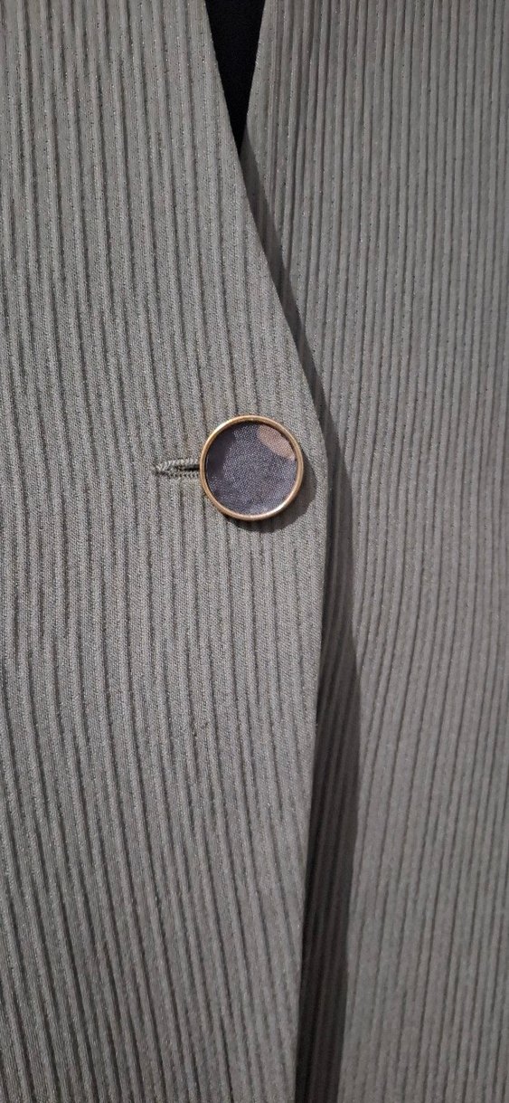 Düğmeli Kadın Midi Haki Blazer Ceket - Görsel 3