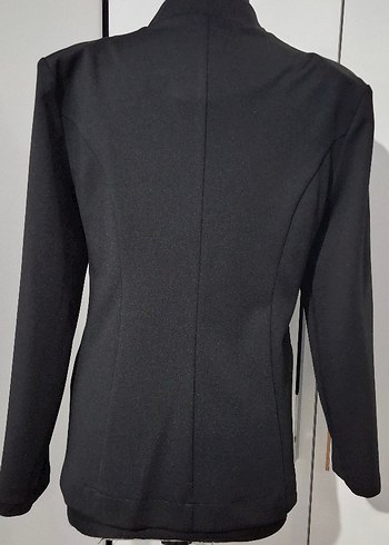 Siyah Kadın Düğmeli Blazer Ceket - Görsel 5