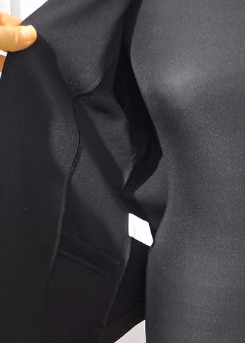 Siyah Kadın Düğmeli Blazer Ceket - Görsel 6