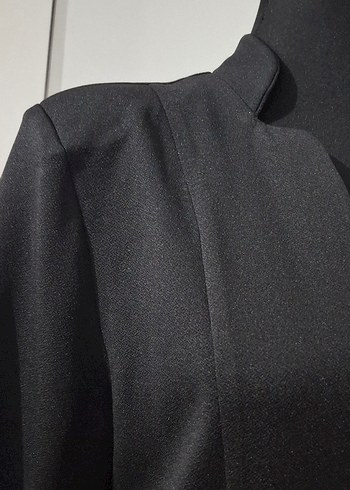 Siyah Kadın Düğmeli Blazer Ceket - Görsel 4