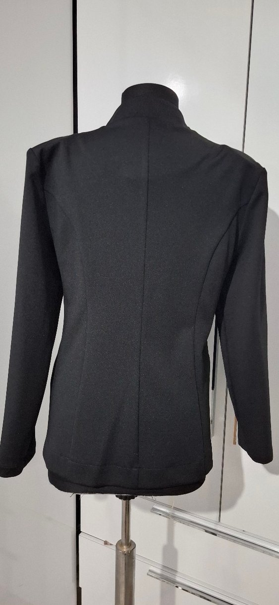 Siyah Kadın Düğmeli Blazer Ceket - Görsel 5