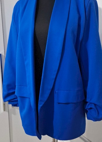 Kadın Mavi Midi Blazer Ceket - Görsel 2