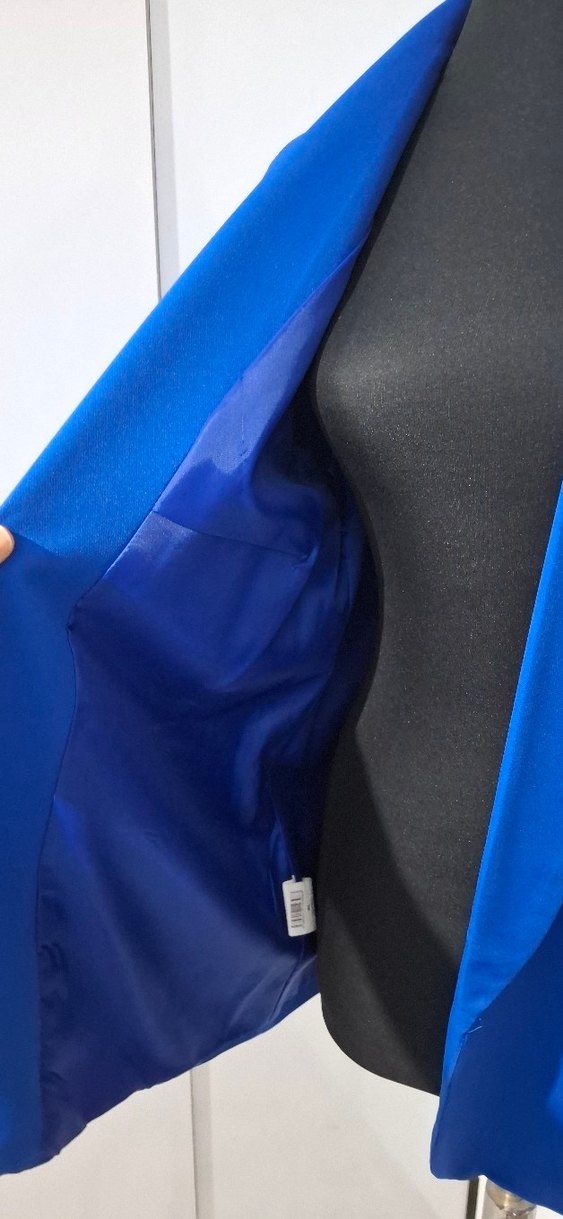 Kadın Mavi Midi Blazer Ceket - Görsel 3