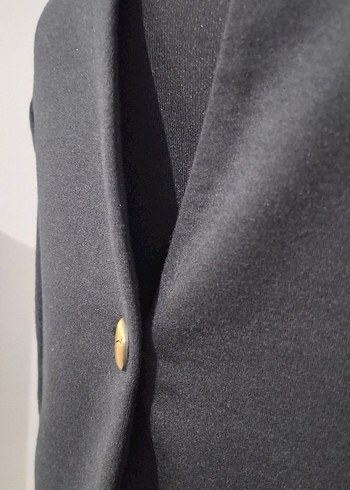 Düğmeli Siyah Kadın Ceket - Görsel 4