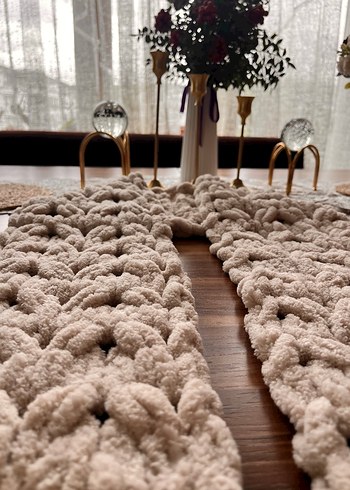 Örgü Kadın Şal Beyaz - Görsel 4