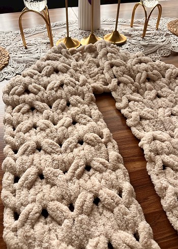 Örgü Kadın Şal Beyaz - Görsel 2