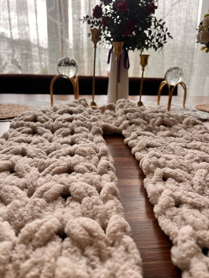 Örgü Kadın Şal Beyaz - Görsel 4