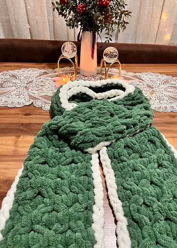 Kadın Örgü Yeşil Bohem Şal - Görsel 2