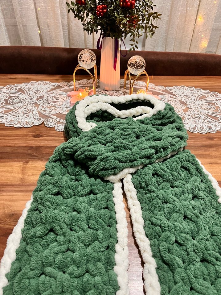 Kadın Örgü Yeşil Bohem Şal - Görsel 2