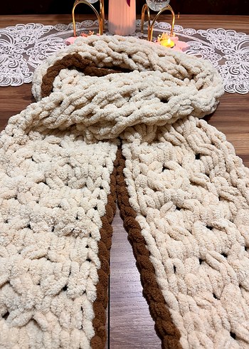 Bej Örgü Kadın Şal - Görsel 2